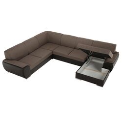 Canapea in forma de U extensibila Mobhaus Emily U Right (Brown) Thumb