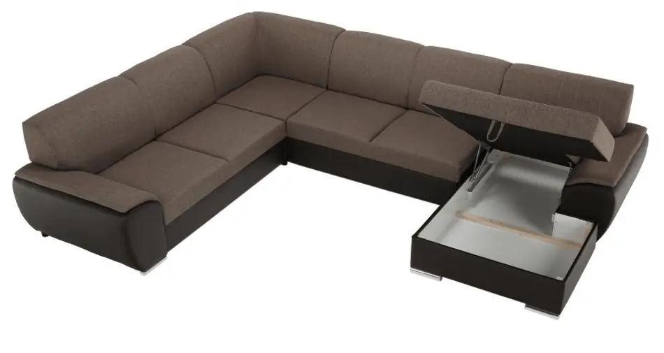 Canapea in forma de U extensibila Mobhaus Emily U Right (Brown) - 6