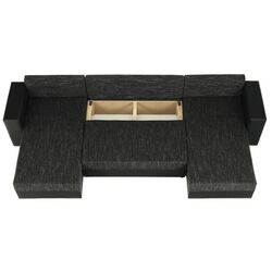 Canapea in forma de U extensibila Mobhaus Essen (Black) Thumb