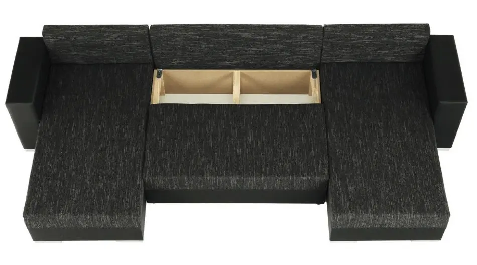 Canapea in forma de U extensibila Mobhaus Essen (Black) - 7