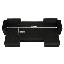 Canapea in forma de U extensibila Mobhaus Essen (Black) Thumb
