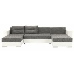 Canapea in forma de U extensibila Mobhaus Essen (White/Gray-Brown) Thumb