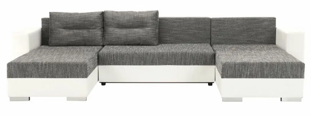 Canapea in forma de U extensibila Mobhaus Essen (White/Gray-Brown) - 16