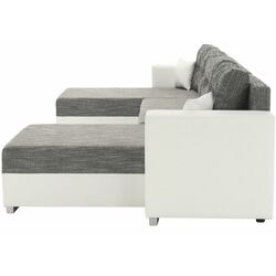 Canapea in forma de U extensibila Mobhaus Essen (White/Gray-Brown) Thumb