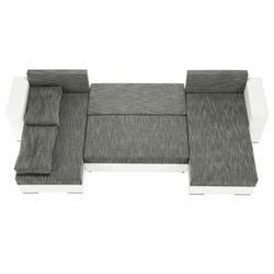 Canapea in forma de U extensibila Mobhaus Essen (White/Gray-Brown) Thumb