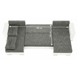 Canapea in forma de U extensibila Mobhaus Essen (White/Gray-Brown) Thumb