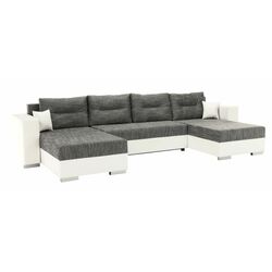 Canapea in forma de U extensibila Mobhaus Essen (White/Gray-Brown)