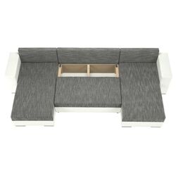 Canapea in forma de U extensibila Mobhaus Essen (White/Gray-Brown) Thumb