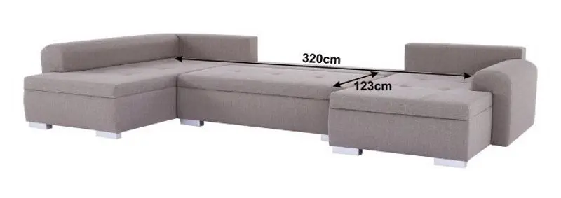Canapea in forma de U extensibila Mobhaus Frankfurt New (Brown) - 3