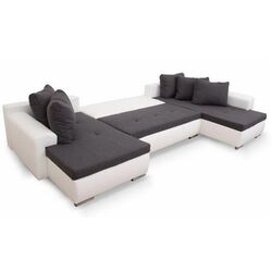Canapea in forma de U extensibila Mobhaus Frankfurt New (Gray/White) Thumb