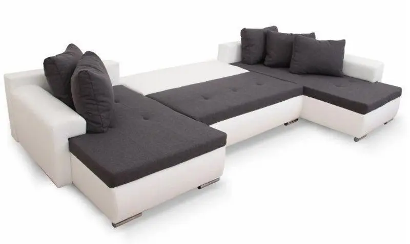 Canapea in forma de U extensibila Mobhaus Frankfurt New (Gray/White) - 4