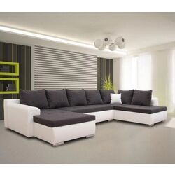 Canapea in forma de U extensibila Mobhaus Frankfurt New (Gray/White) Thumb