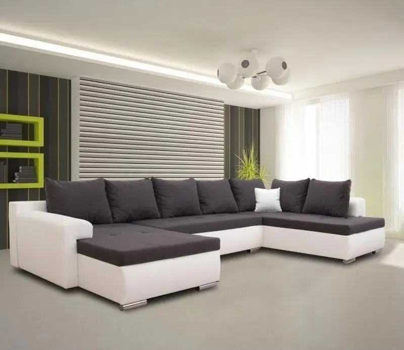 Canapea in forma de U extensibila Mobhaus Frankfurt New (Gray/White) - 3