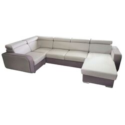 Canapea in forma de U extensibila Mobhaus Imperio U Right (Dark Brown/Light Brown)