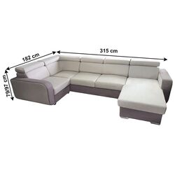 Canapea in forma de U extensibila Mobhaus Imperio U Right (Dark Brown/Light Brown) Thumb