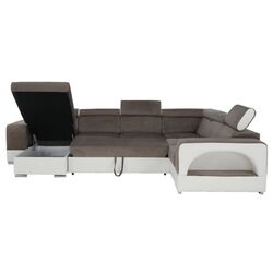 Canapea in forma de U extensibila Mobhaus Kamelia Left (Brown/White) Thumb
