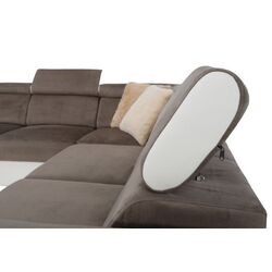 Canapea in forma de U extensibila Mobhaus Kamelia Left (Brown/White) Thumb
