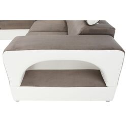 Canapea in forma de U extensibila Mobhaus Kamelia Left (Brown/White) Thumb