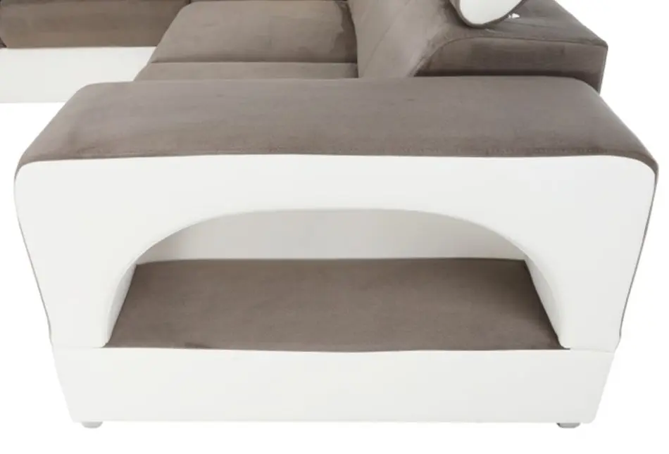 Canapea in forma de U extensibila Mobhaus Kamelia Left (Brown/White) - 6