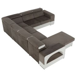 Canapea in forma de U extensibila Mobhaus Kamelia Left (Brown/White) Thumb