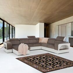 Canapea in forma de U extensibila Mobhaus Kamelia Left (Brown/White) Thumb