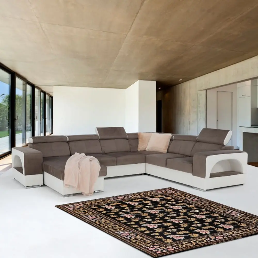 Canapea in forma de U extensibila Mobhaus Kamelia Left (Brown/White) - 10