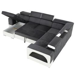 Canapea in forma de U extensibila Mobhaus Kamelia Left (Gray/White) Thumb