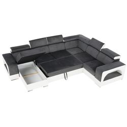 Canapea in forma de U extensibila Mobhaus Kamelia Left (Gray/White) Thumb