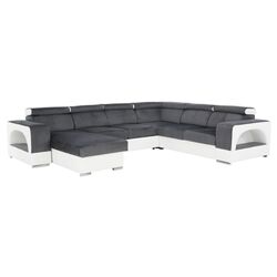 Canapea in forma de U extensibila Mobhaus Kamelia Left (Gray/White)