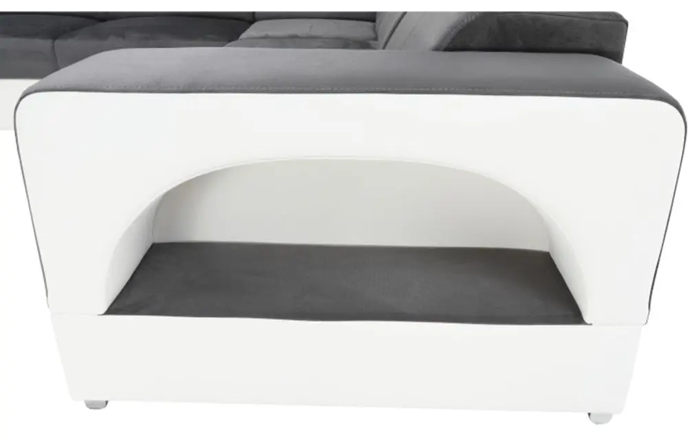 Canapea in forma de U extensibila Mobhaus Kamelia Left (Gray/White) - 6