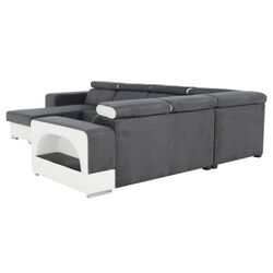 Canapea in forma de U extensibila Mobhaus Kamelia Left (Gray/White) Thumb