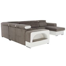 Canapea in forma de U extensibila Mobhaus Kamelia Right (Brown/White) Thumb