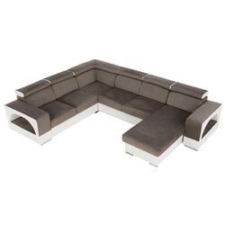 Canapea in forma de U extensibila Mobhaus Kamelia Right (Brown/White) Thumb