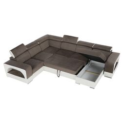Canapea in forma de U extensibila Mobhaus Kamelia Right (Brown/White) Thumb