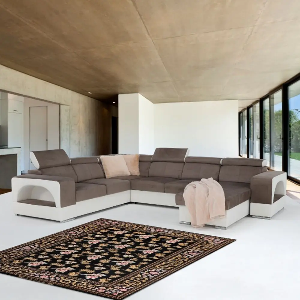 Canapea in forma de U extensibila Mobhaus Kamelia Right (Brown/White) - 9