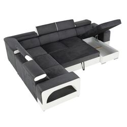 Canapea in forma de U extensibila Mobhaus Kamelia Right (Gray/White) Thumb