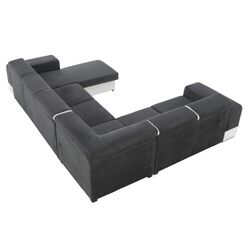 Canapea in forma de U extensibila Mobhaus Kamelia Right (Gray/White) Thumb