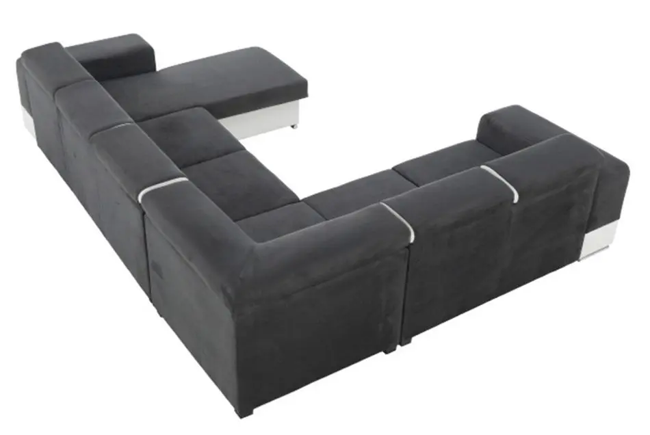 Canapea in forma de U extensibila Mobhaus Kamelia Right (Gray/White) - 3