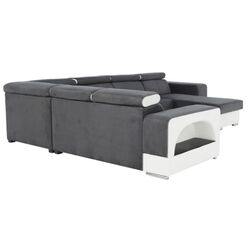 Canapea in forma de U extensibila Mobhaus Kamelia Right (Gray/White) Thumb