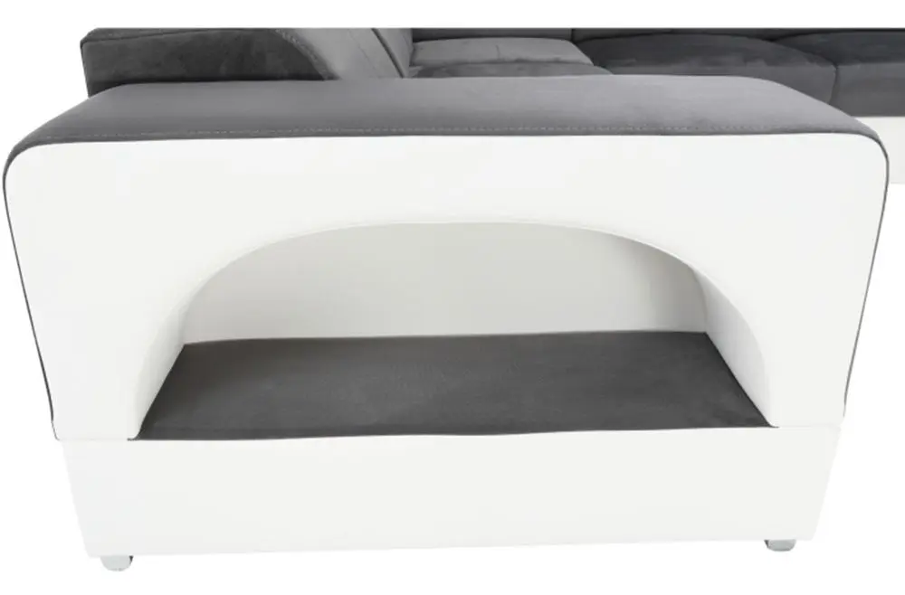 Canapea in forma de U extensibila Mobhaus Kamelia Right (Gray/White) - 6