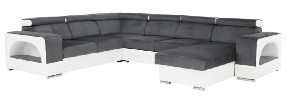 Canapea in forma de U extensibila Mobhaus Kamelia Right (Gray/White)