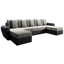 Canapea in forma de U extensibila Mobhaus Luny Roh (Black/Gray-Brown)