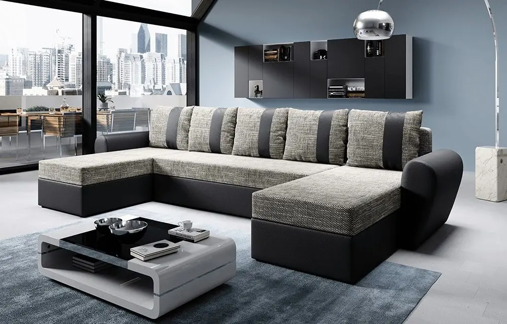 Диван П-образный раскладной Mobhaus Luny Roh (Black/Gray-Brown) - 2