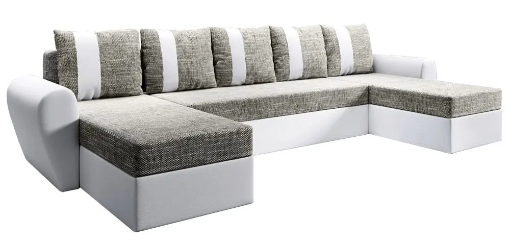 Диван П-образный раскладной Mobhaus Luny Roh (White/Gray-Brown)