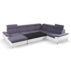 Canapea in forma de U extensibila Mobhaus Marelia Left (Gray/White) Thumb