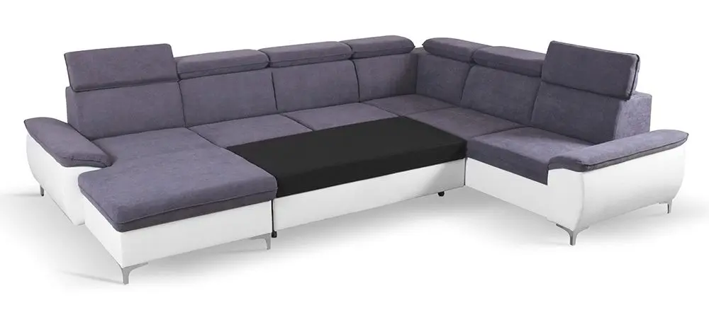 Canapea in forma de U extensibila Mobhaus Marelia Left (Gray/White) - 6