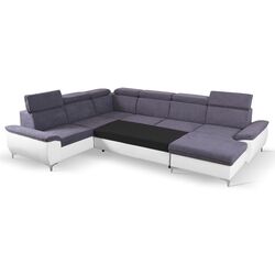 Canapea in forma de U extensibila Mobhaus Marelia Right (Gray/White) Thumb