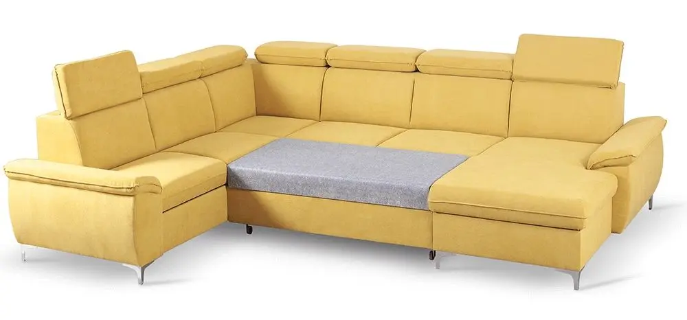Canapea in forma de U extensibila Mobhaus Marelia Right (Mustard) - 6