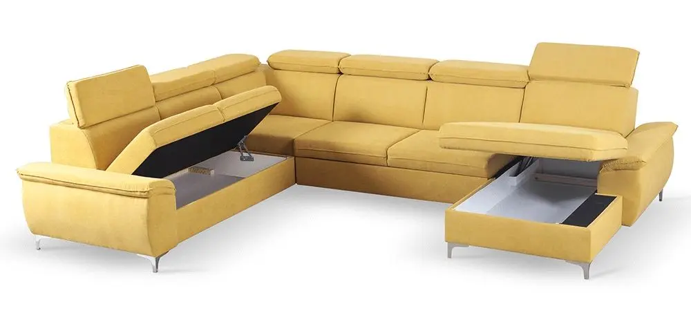 Canapea in forma de U extensibila Mobhaus Marelia Right (Mustard) - 5
