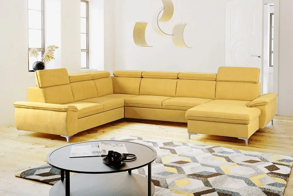 Canapea in forma de U extensibila Mobhaus Marelia Right (Mustard) - 3